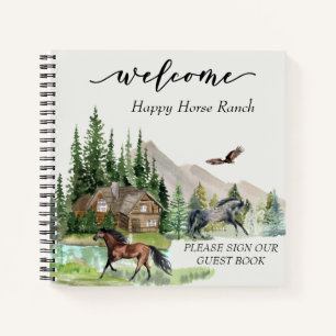 Welkom Waterverf Forest Cabin Horse Notitieboek