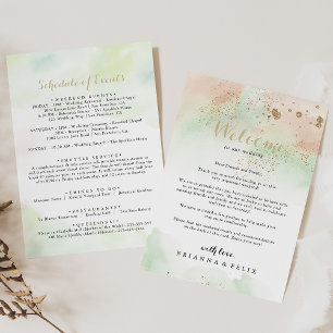 Welkom waterverf Gold Confetti Wedding