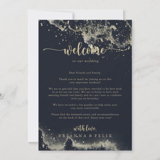 Welkom waterverf Gold Splash Wedding (Voorkant)