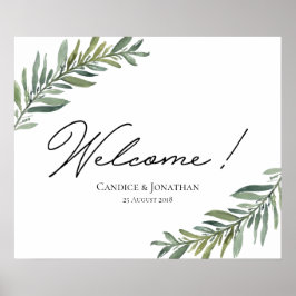 Welkom waterverf Leaf Poster