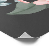 Welkom Waterverf Roos & Lijst Grijs Poster (Hoek)