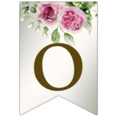 Welkom Waterverf Roze Bloemen Lijst Shiny Party Vlaggetjes (Tweede vlag)