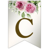 Welkom Waterverf Roze Bloemen Lijst Shiny Party Vlaggetjes (Eerste vlag)