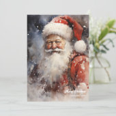 Welkom waterverf Sinterklaas glimlachend Feestdagenkaart (Staand voorkant)
