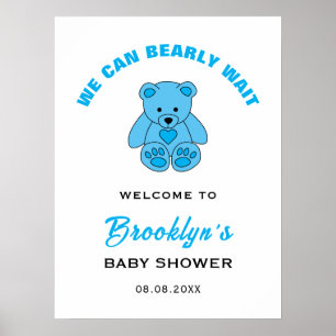 Welkom We kunnen bijna niet wachten Teddybeer Baby Poster