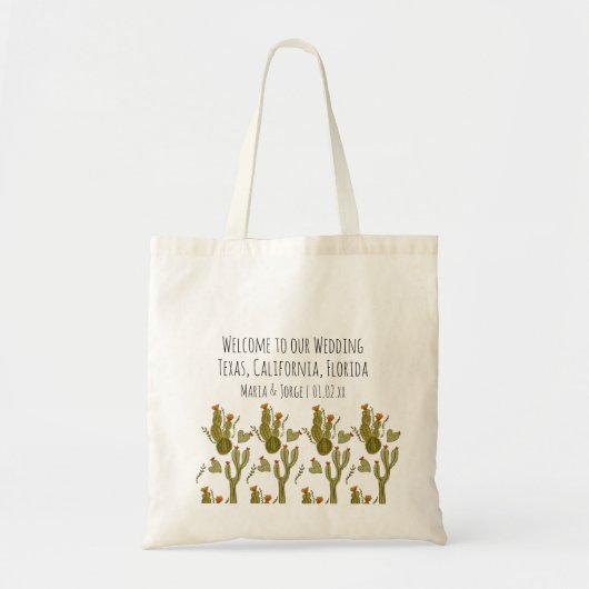 Welkom Weddenschap Bag Cactus Waterverf Tote Bag (Voorkant)