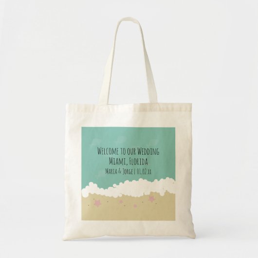 Welkom Weddenschap Beach Theme Tote Bag (Voorkant)