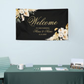 Welkom Weddenschap Blush Pink Floral Gold Black Spandoek (Beurs)