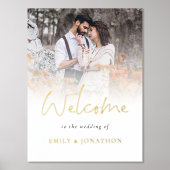 Welkom Weddenschap met foto-overlay script Luxury  Folie Afdrukken (Voorkant)