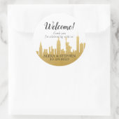 Welkom Weddenschap New York City NYC Skyline Gold Ronde Sticker (Tas)