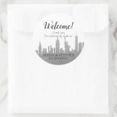 Welkom Weddenschap New York City NYC Skyline Silve Ronde Sticker (Tas)