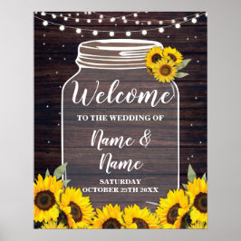 Welkom Weddenschap Poster Sunflower Poster Wood Ja
