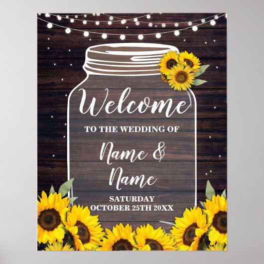Welkom Weddenschap Poster Sunflower Poster Wood Ja (Voorkant)