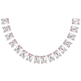 Welkom Weddenschap Roze Bloemen Silver Elegant Vlaggetjes