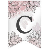 Welkom Weddenschap Roze Bloemen Silver Elegant Vlaggetjes (Eerste vlag)