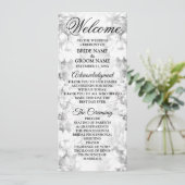 Welkom Weddenschap Silver Floral Elegant Programmakaart (Staand voorkant)