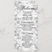 Welkom Weddenschap Silver Floral Elegant Programmakaart (Voorkant / Achterkant)