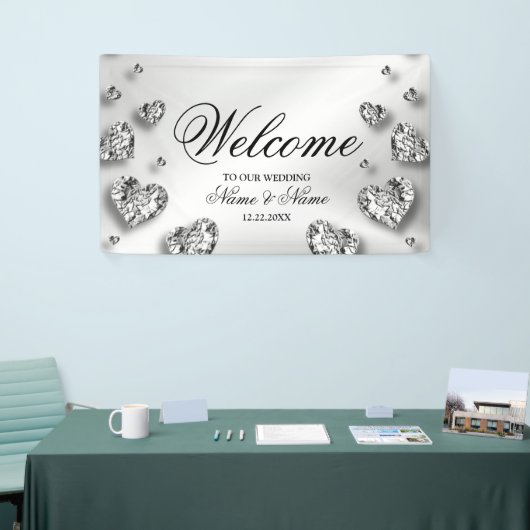 Welkom Weddenschap Silver Hearts Grey Elegant Spandoek (Beurs)