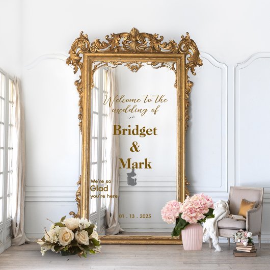 Welkom Wedding Mirror Decal Selfie Handgeschreven