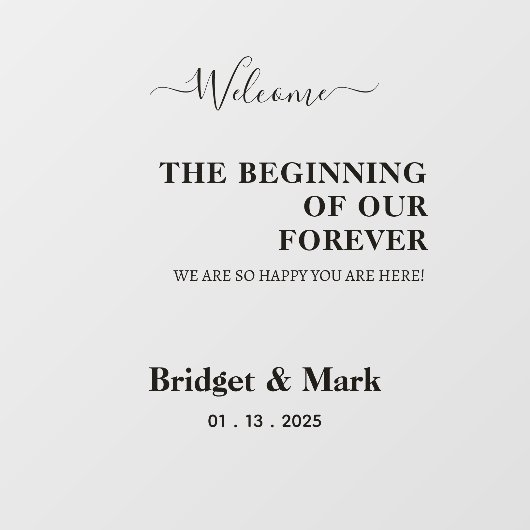 Welkom Wedding Mirror Decal Selfie Script Fonts (Vel)