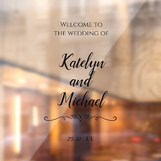 Welkom Wedding Mirror Receptie Paar Naam Raamsticker (Vel 2)