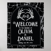 Welkom Wedding Poster Teken Skeleton Handen Hart (Voorkant)