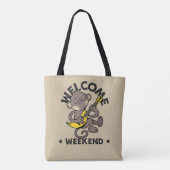 Welkom Weekend met Monkey en Gitaar Tote Bag (Achterkant)
