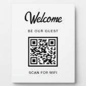 Welkom Wees onze gast scan voor QR-code WiFi Fotoplaat (Voorkant)