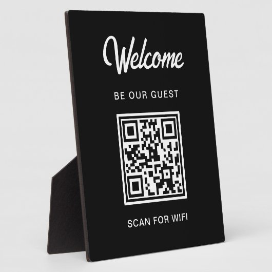 Welkom Wees onze gast scan voor QR-code WiFi Fotoplaat (Zijkant)