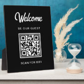 Welkom Wees onze gast scan voor QR-code WiFi Fotoplaat (Zijkant)