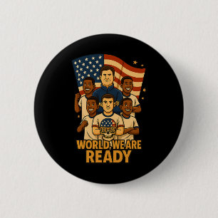 Welkom Wereld We Zijn Klaar Voor Voetbal 2026 Ronde Button 5,7 Cm