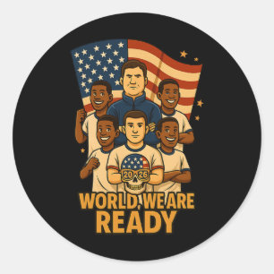Welkom Wereld We Zijn Klaar Voor Voetbal 2026 Ronde Sticker