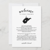 Welkom West Virginia Wedding Letter & Itinerary (Voorkant)