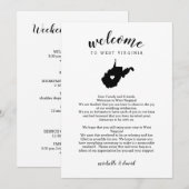 Welkom West Virginia Wedding Letter & Itinerary (Voorkant / Achterkant)