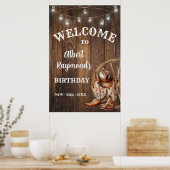 Welkom Western Cowboy Boots Pet Verjaardag Poster (Keuken)