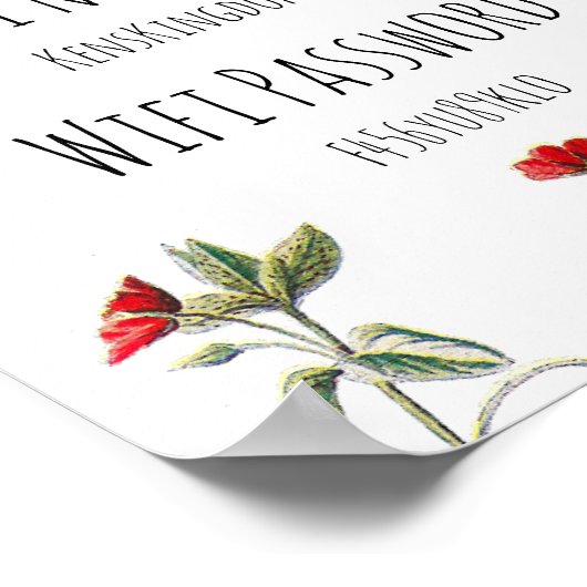 Welkom Wifi wachtwoord poster (Hoek)