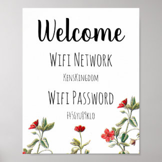 Welkom Wifi wachtwoord poster