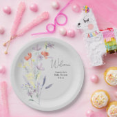 Welkom Wildbloemen Papieren Bordje (Feest)