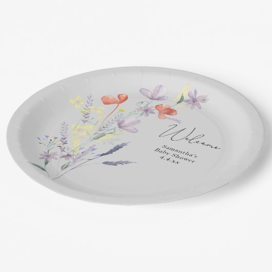 Welkom Wildbloemen Papieren Bordje (Gekanteld)