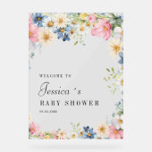 Welkom! Wildflower, Baby shower Acryl Bord (Voorkant)