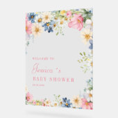Welkom! Wildflower, Baby shower Acryl Bord (Hoek)