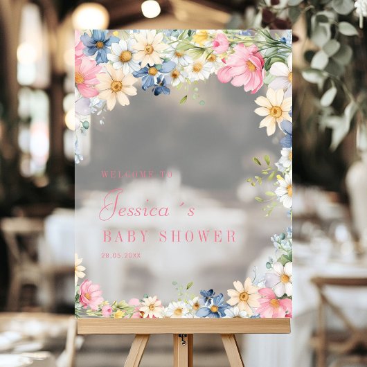 Welkom! Wildflower, Baby shower Acryl Bord