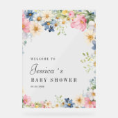 Welkom! Wildflower, Baby shower Acryl Bord (Voorkant)