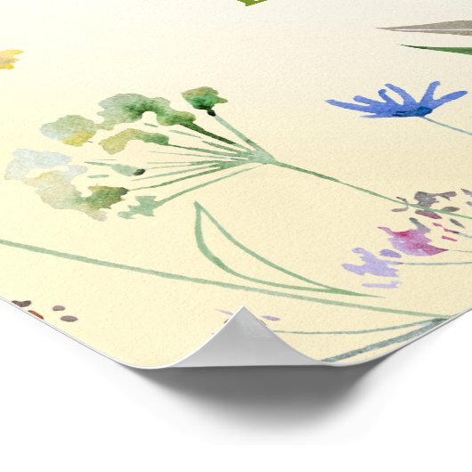 Welkom Wildflower Girl's 1e verjaardag Poster (Hoek)