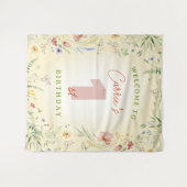 Welkom Wildflower Girl's 1e verjaardag Wandkleed (Voorkant (horizontaal))