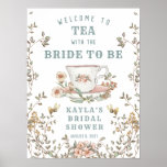 Welkom Wildflower Tea Party Shower Poster<br><div class="desc">Dit Tea Party Welkomstteken is voorzien van een zoete theebeker voorzien van wilde bloemen op een heldere witte achtergrond met een delicate bladwijn aan beide randen. Alle douchegegevens kunnen worden bewerkt door op deze sjabloon te klikken. De kleuren zijn onder meer roos rood, sage groen, bleek blauw, oranje, roze en...</div>