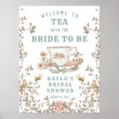 Welkom Wildflower Tea Party Shower Poster (Voorkant)