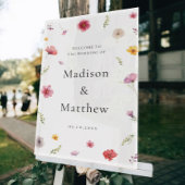 Welkom Wildflower Wedding Acryl Bord