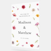 Welkom Wildflower Wedding Acryl Bord (Hoek)