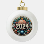 Welkom winter 2024 keramische bal ornament (Voorkant)